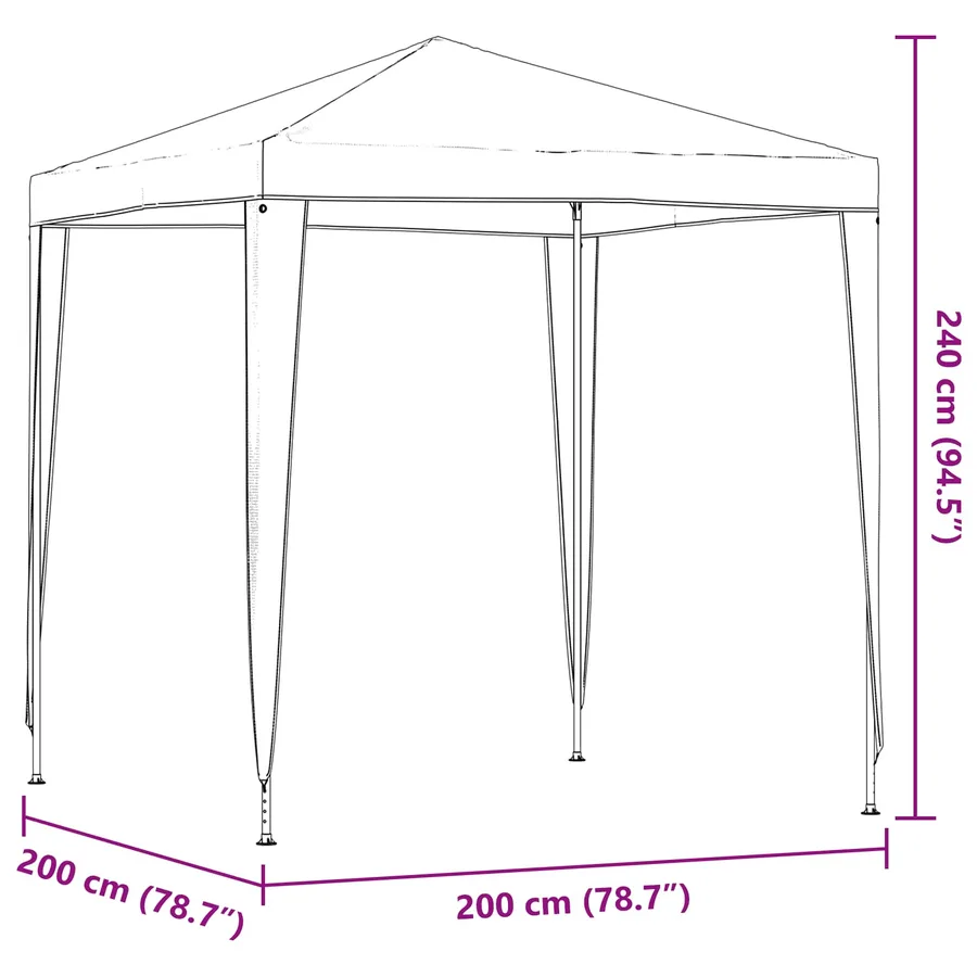Tente de fête 200 x 200 x 240 cm Rouge PE et acier - 9