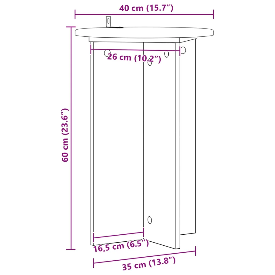 Support de Plante 2 pc Chêne artisanal Ø40 x 60 cm - 8