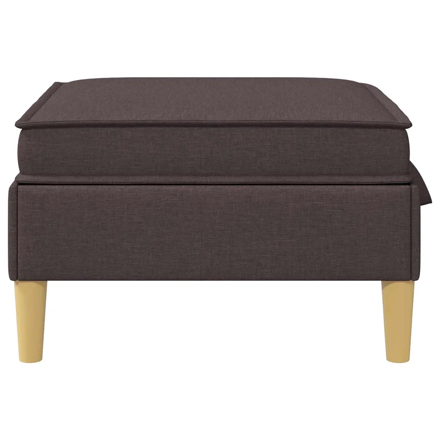 Pouf avec Rangement Marron foncé Tissu - 5