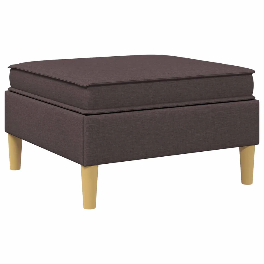 Pouf avec Rangement Marron foncé Tissu - 6