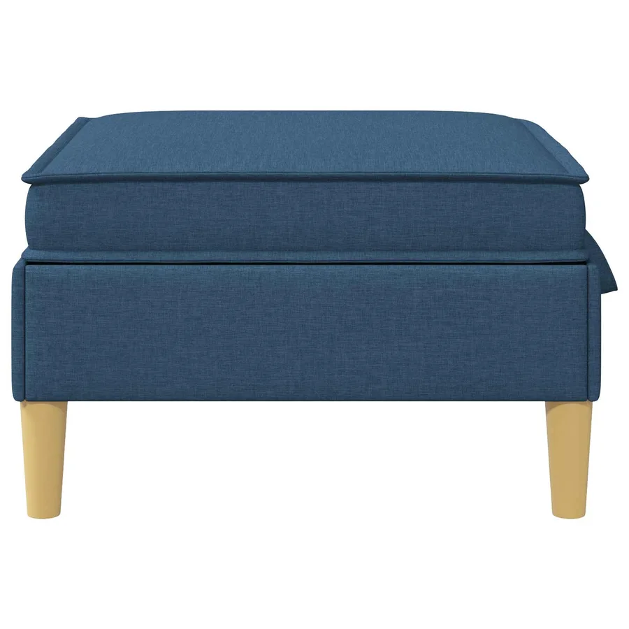 Pouf avec Rangement Bleu Tissu - 5