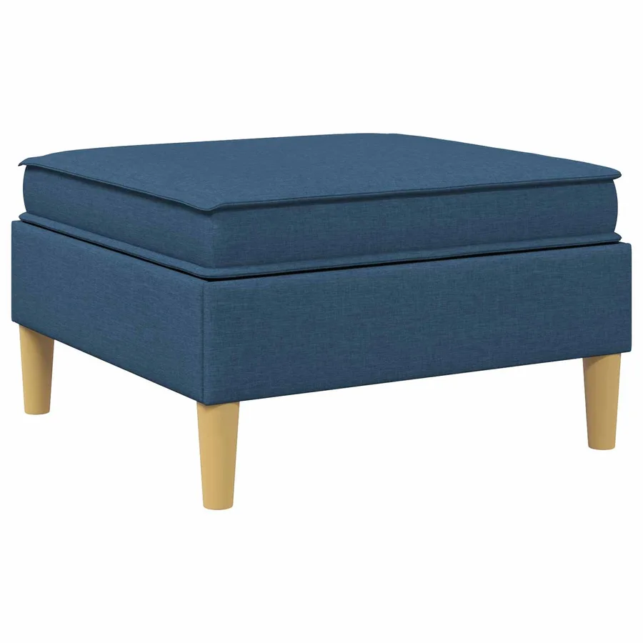 Pouf avec Rangement Bleu Tissu - 6