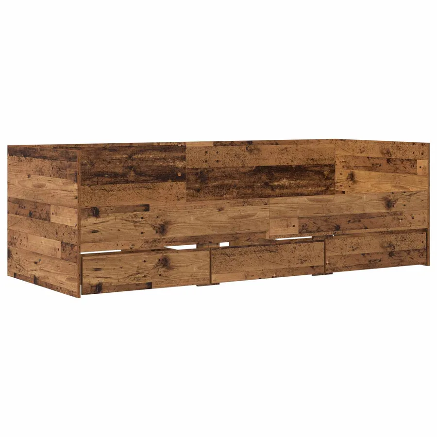 Lit d'appoint avec tiroir Bois ancien Bois d'ingénierie - 2