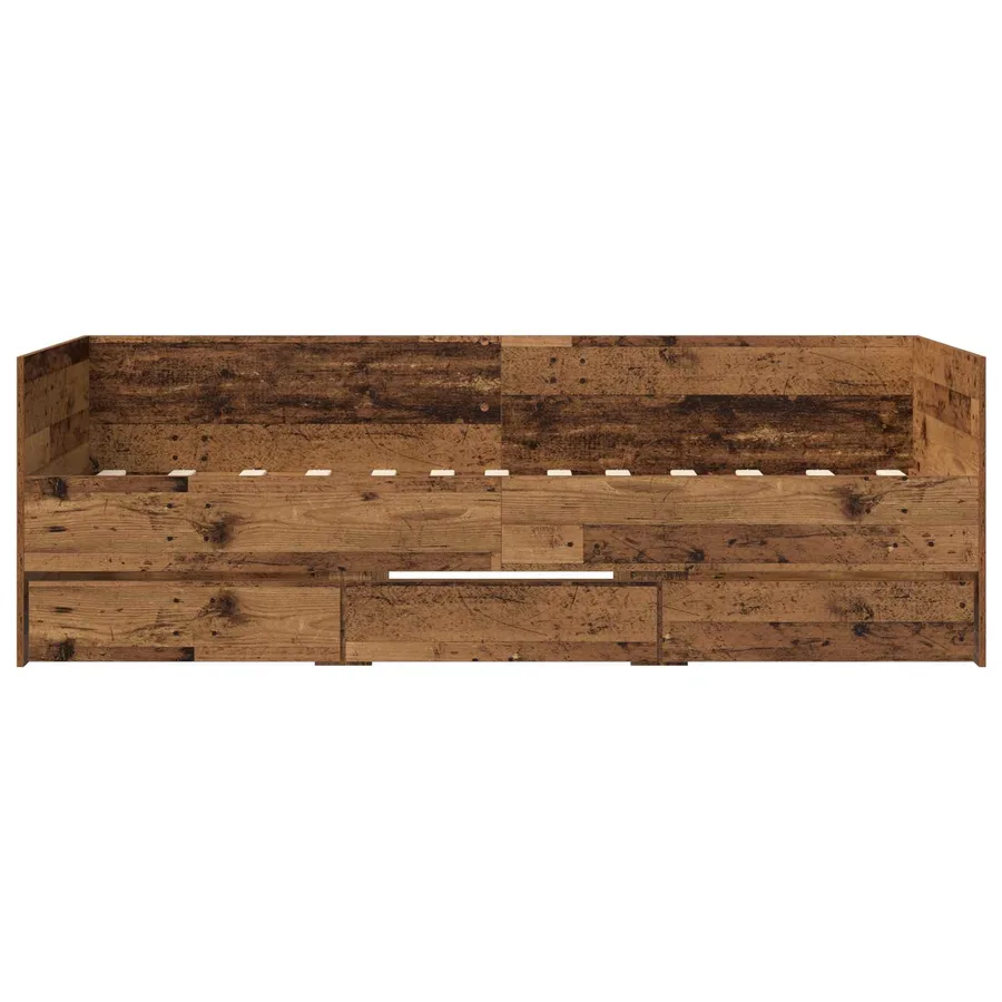 Lit d'appoint avec tiroir Bois ancien Bois d'ingénierie - 4