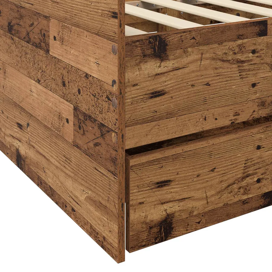 Lit d'appoint avec tiroir Bois ancien Bois d'ingénierie - 6