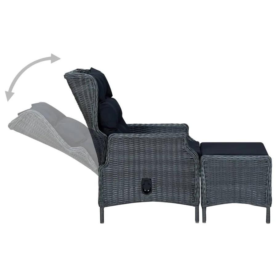 Ensemble à manger de jardin 5 pcs Gris foncé - 8