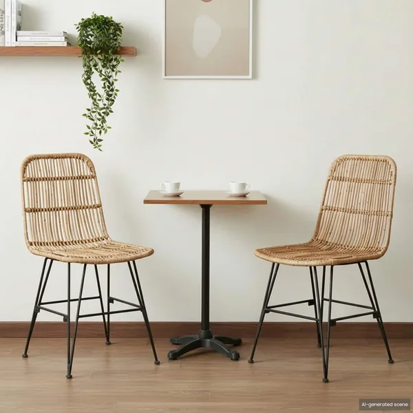 Chaise de salle à manger 2 pcs Naturel 41 x 55 x 85 cm