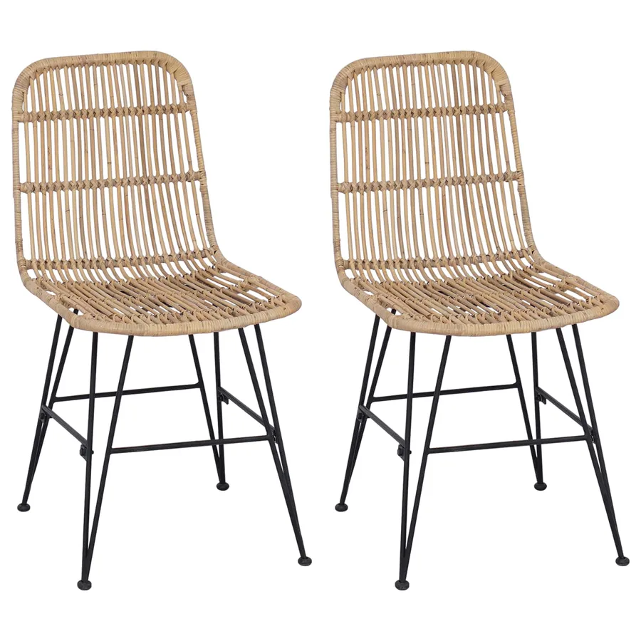 Chaise de salle à manger 2 pcs Naturel 41 x 55 x 85 cm - 2
