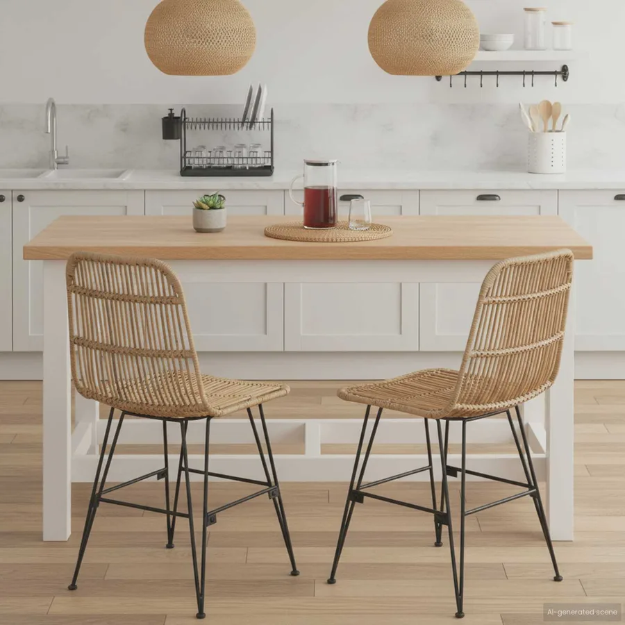 Chaise de salle à manger 2 pcs Naturel 41 x 55 x 85 cm - 3