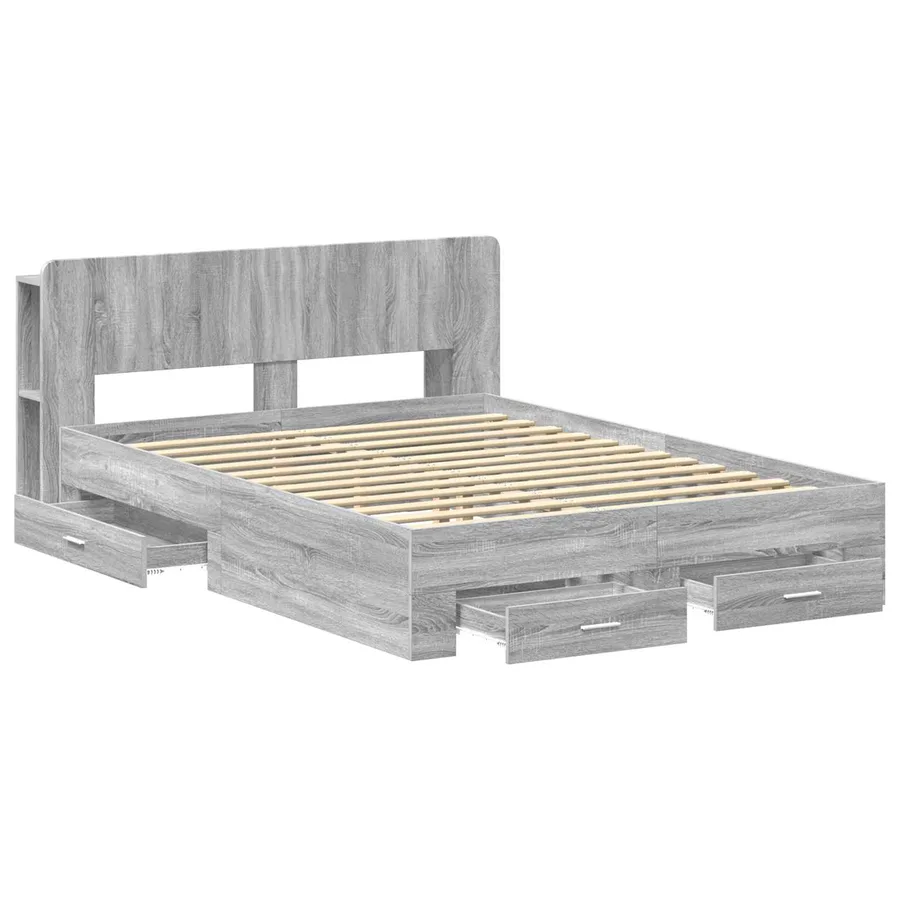 Cadre de lit avec rangement Sonoma gris 140 x 200 cm - 3