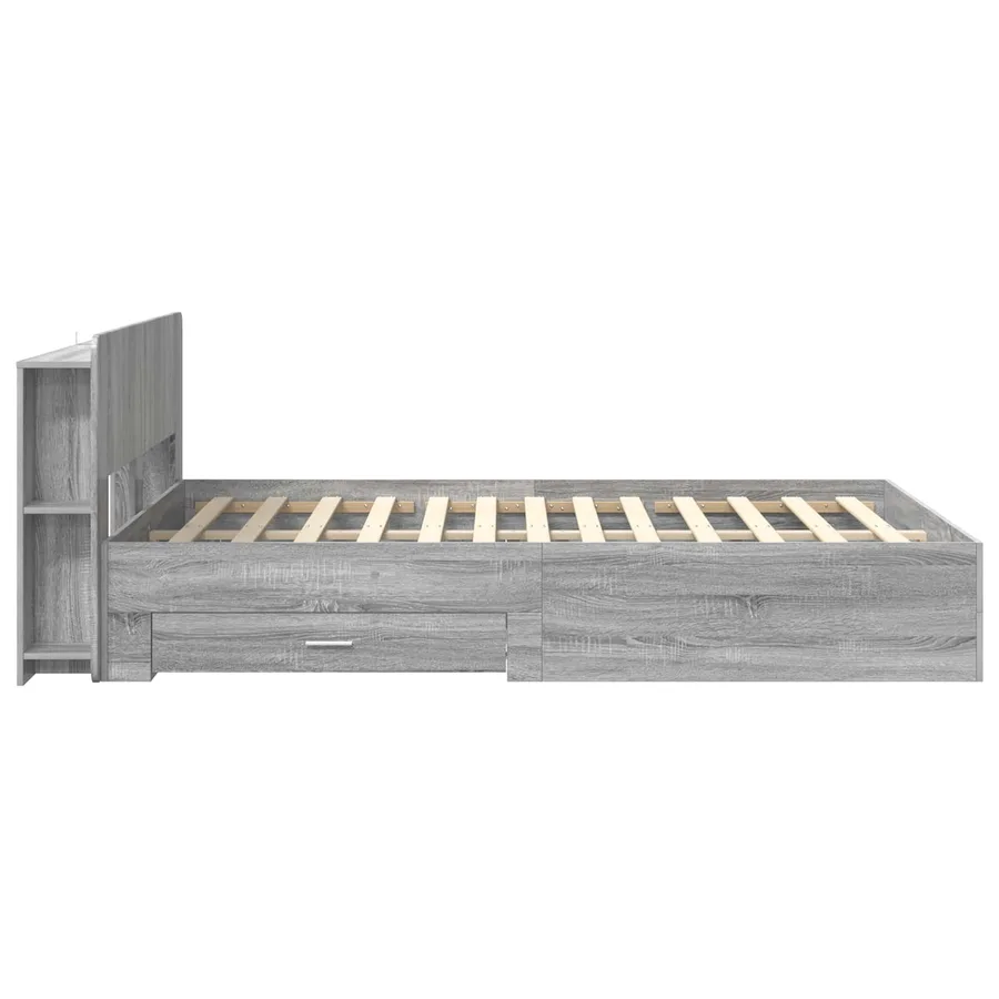 Cadre de lit avec rangement Sonoma gris 140 x 200 cm - 4