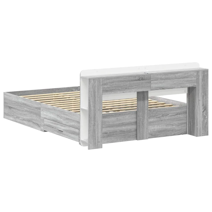Cadre de lit avec rangement Sonoma gris 140 x 200 cm - 5