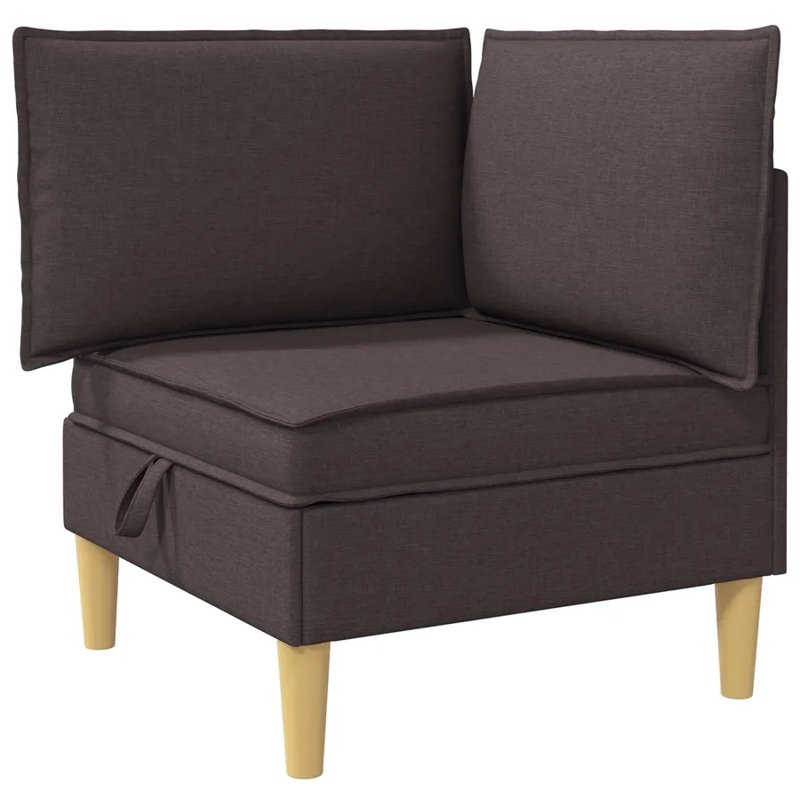 Canapé modulaire avec rangement 3 pcs Marron foncé Tissu - 4