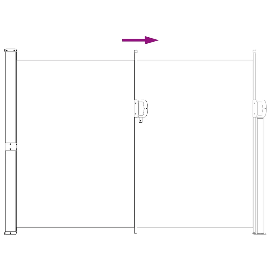 Store latéral rétractable 160 x 300 cm 100% polyester fer acier - 5