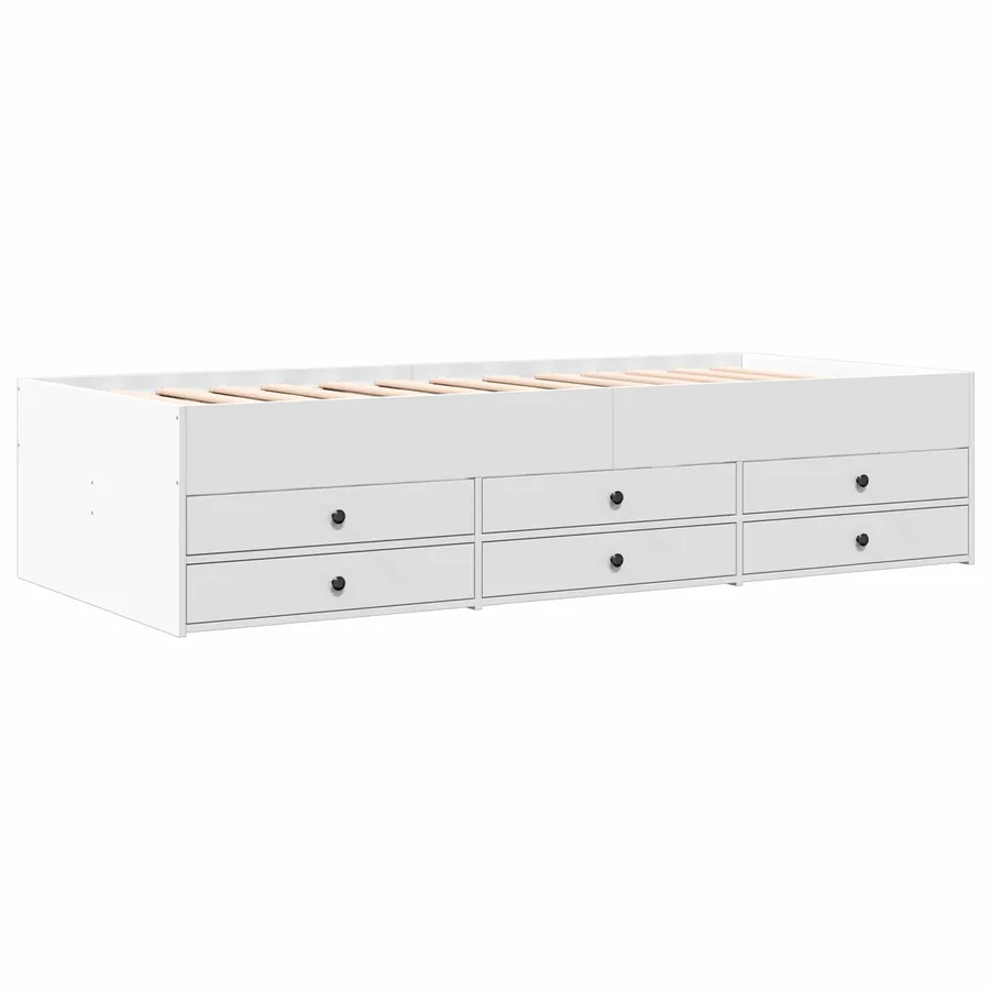 Cadre de lit avec rangement Blanc 80 x 200 cm Bois d'ingénierie - 3