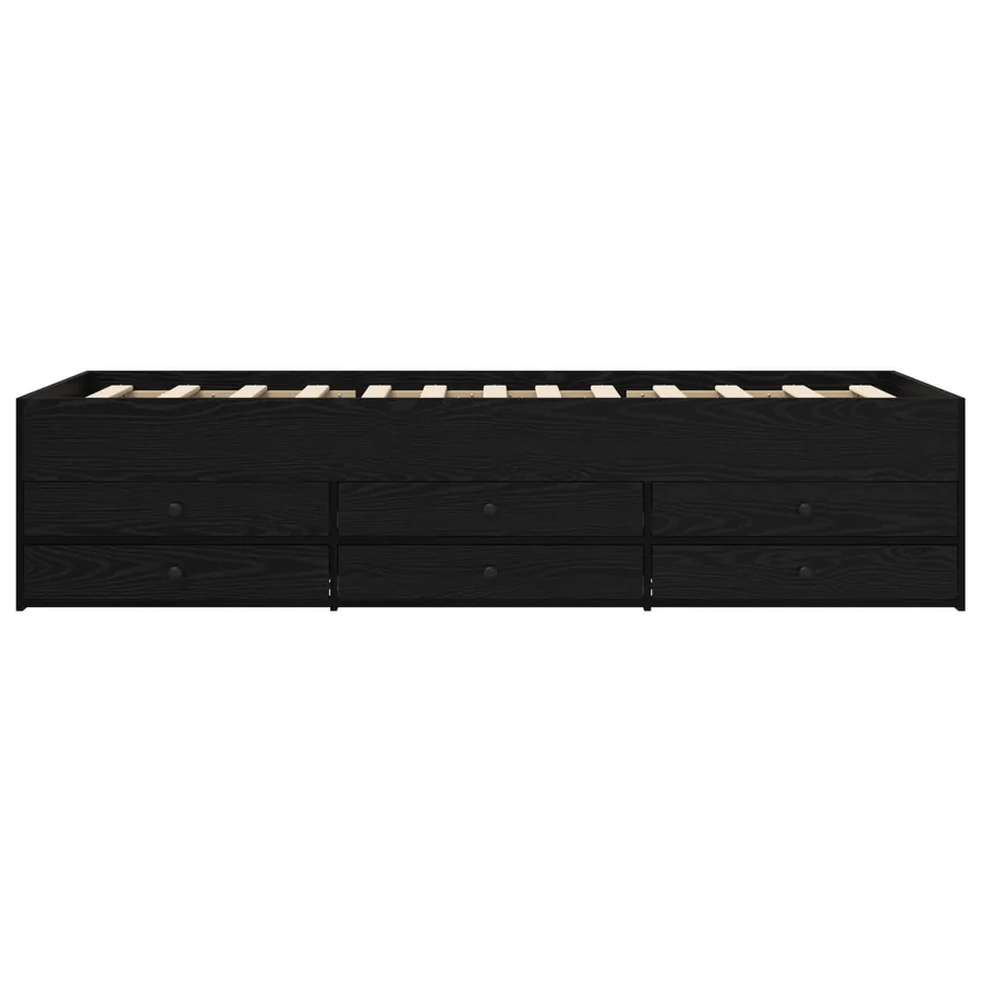 Cadre de lit avec rangement avec tiroir Chêne noir 80 x 200 cm - 4