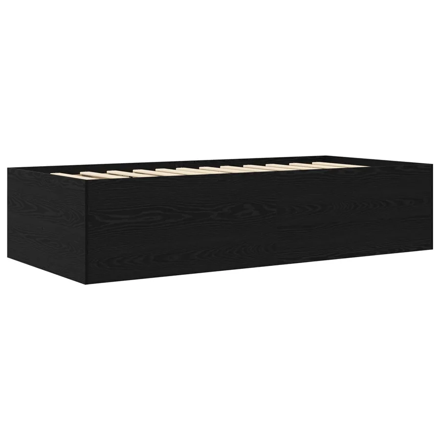 Cadre de lit avec rangement avec tiroir Chêne noir 80 x 200 cm - 5