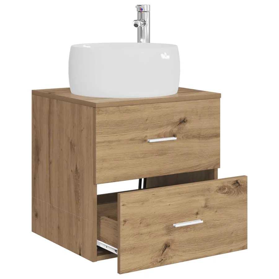 Vanité de lavabo mural Chêne artisanal 49,5 x 44,5 x 66 cm - 3