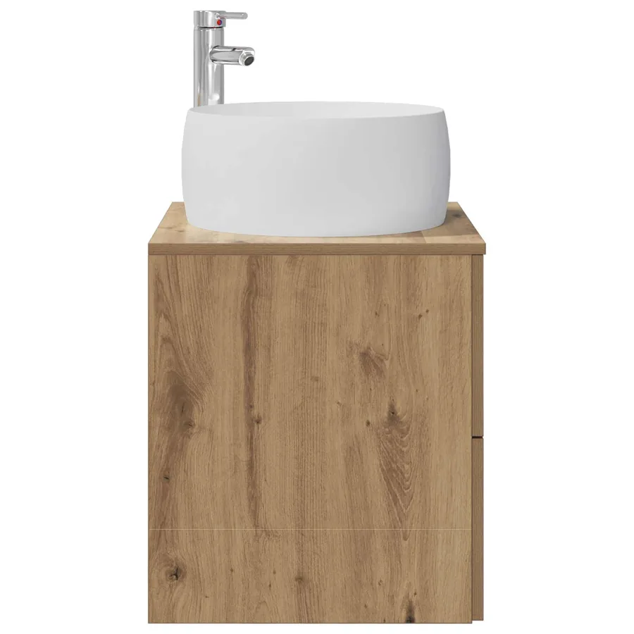 Vanité de lavabo mural Chêne artisanal 49,5 x 44,5 x 66 cm - 4