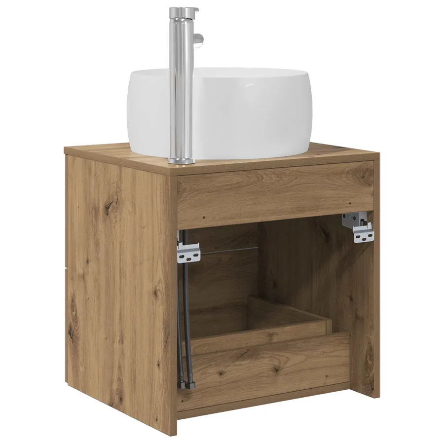 Vanité de lavabo mural Chêne artisanal 49,5 x 44,5 x 66 cm - 5