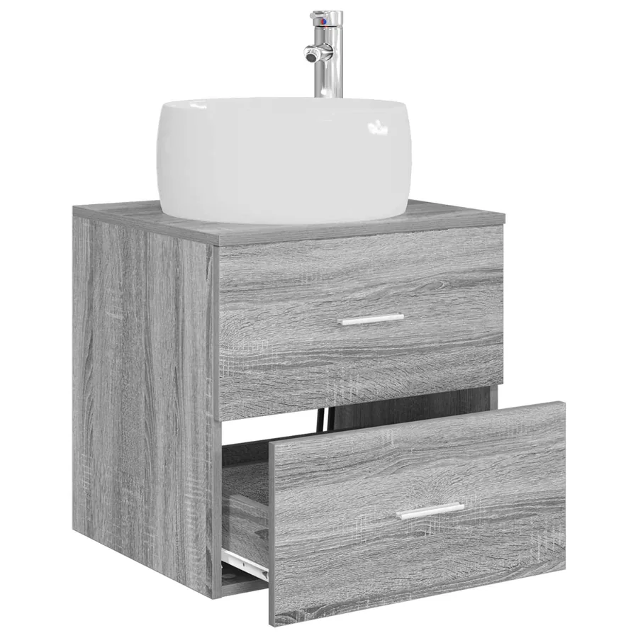 Vanité de lavabo mural Sonoma gris 49,5 x 44,5 x 66 cm - 3