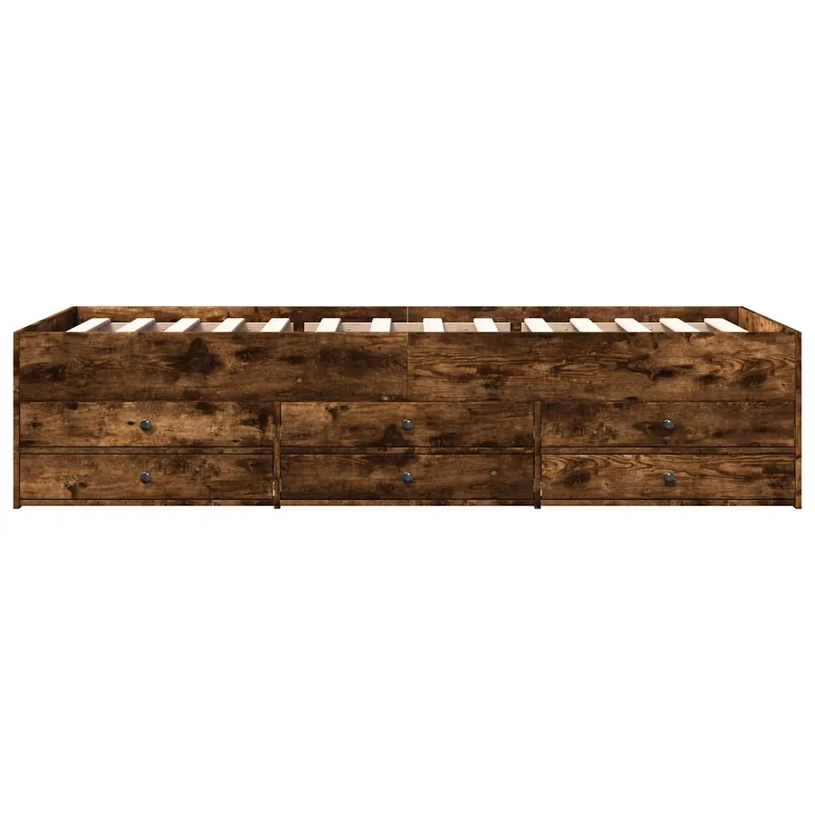 Cadre de lit avec rangement avec tiroir Chêne fumé 80 x 200 cm - 5
