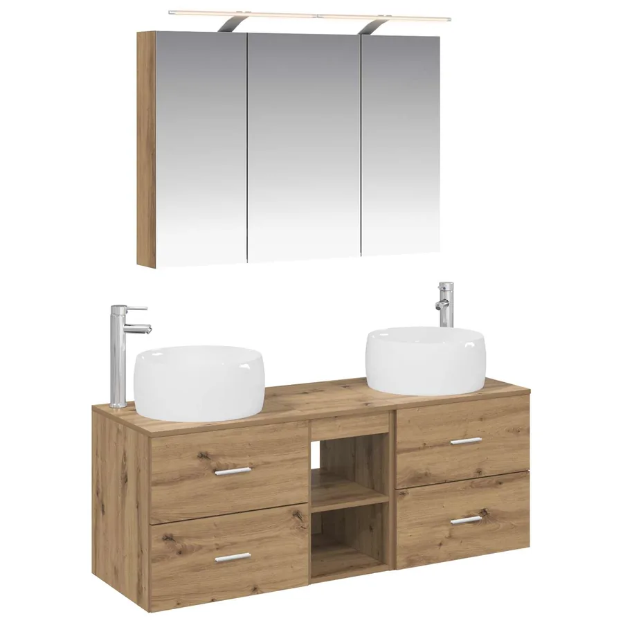 Ensemble de mobilier de salle de bain 4 pc Chêne artisanal - 2