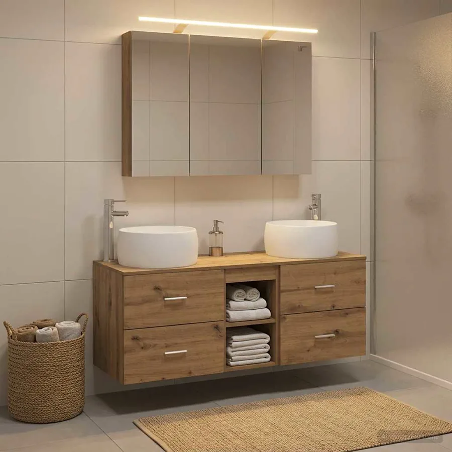 Ensemble de mobilier de salle de bain 4 pc Chêne artisanal - 4