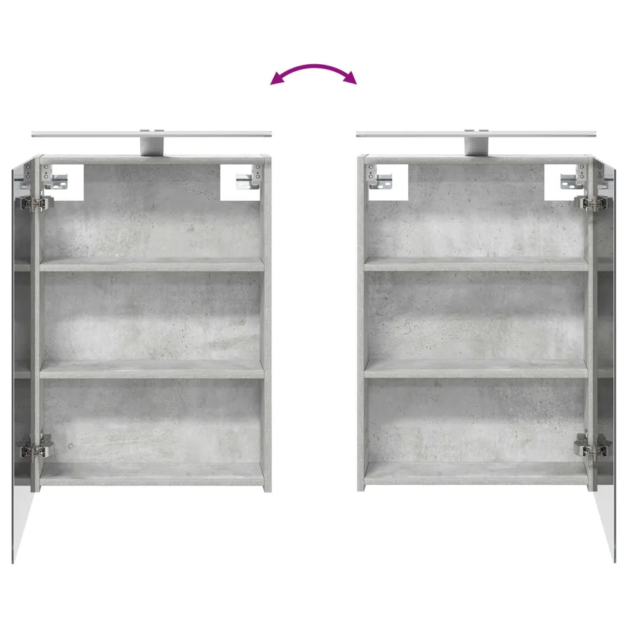 Ensemble de mobilier de salle de bain 5 pcs Gris béton - 12