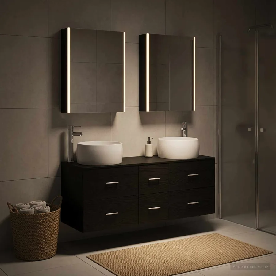 Ensemble de mobilier de salle de bain 5 pcs Chêne noir - 4