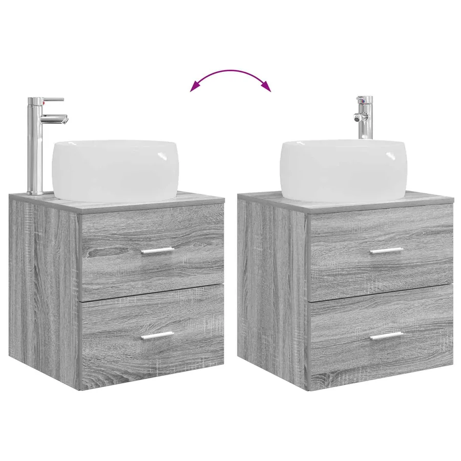Ensemble de mobilier de salle de bain 4 pcs Sonoma gris - 13