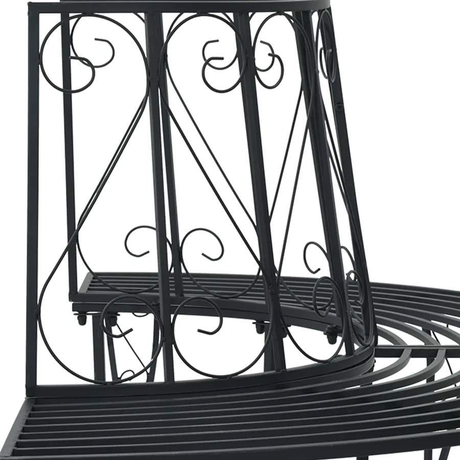 Banc d'Arbre 4-Nombre de places 160 x 80 x 89 cm Acier Noir - 5