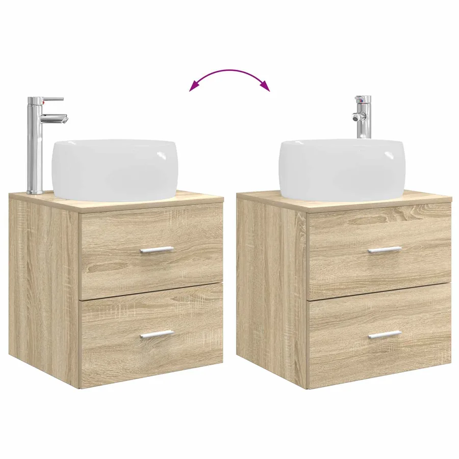 Ensemble de mobilier de salle de bain 4 pcs Chêne Sonoma - 13
