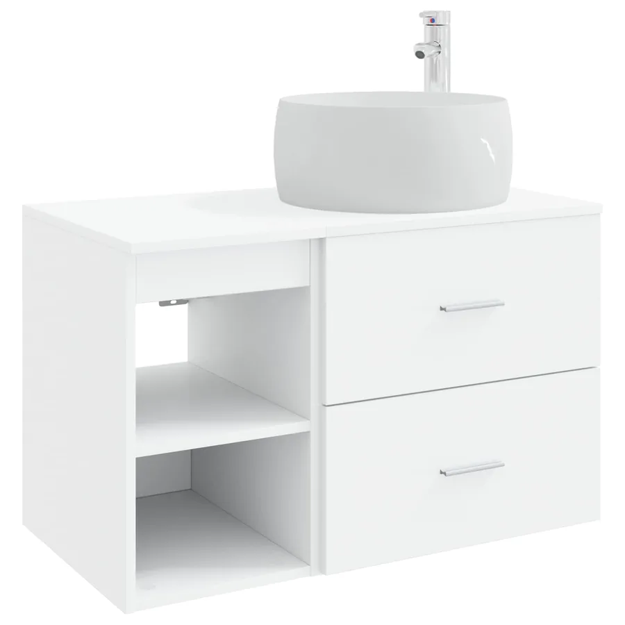 Ensemble de mobilier de salle de bain 2 pcs Blanc - 2