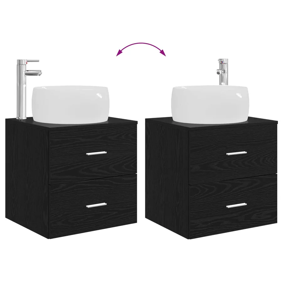 Ensemble de mobilier de salle de bain 5 pcs Chêne noir - 13