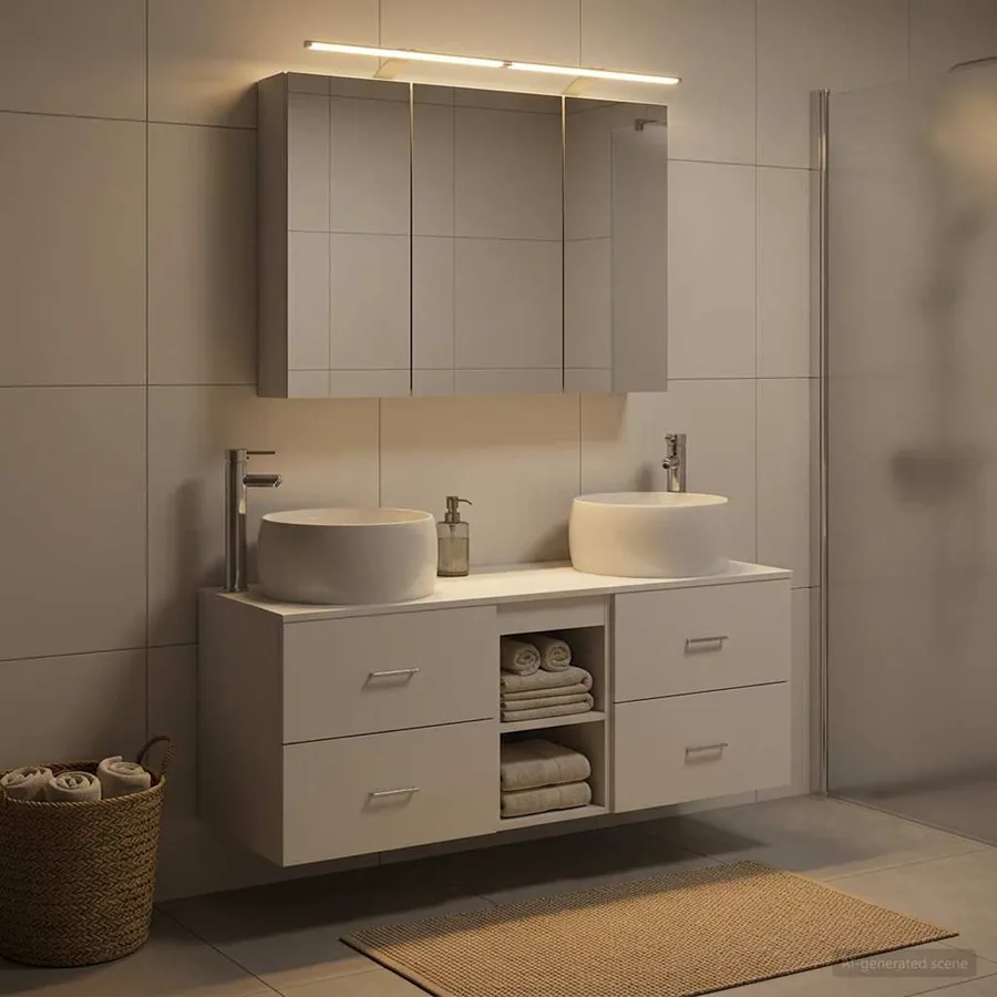 Ensemble de mobilier de salle de bain 4 pcs Blanc