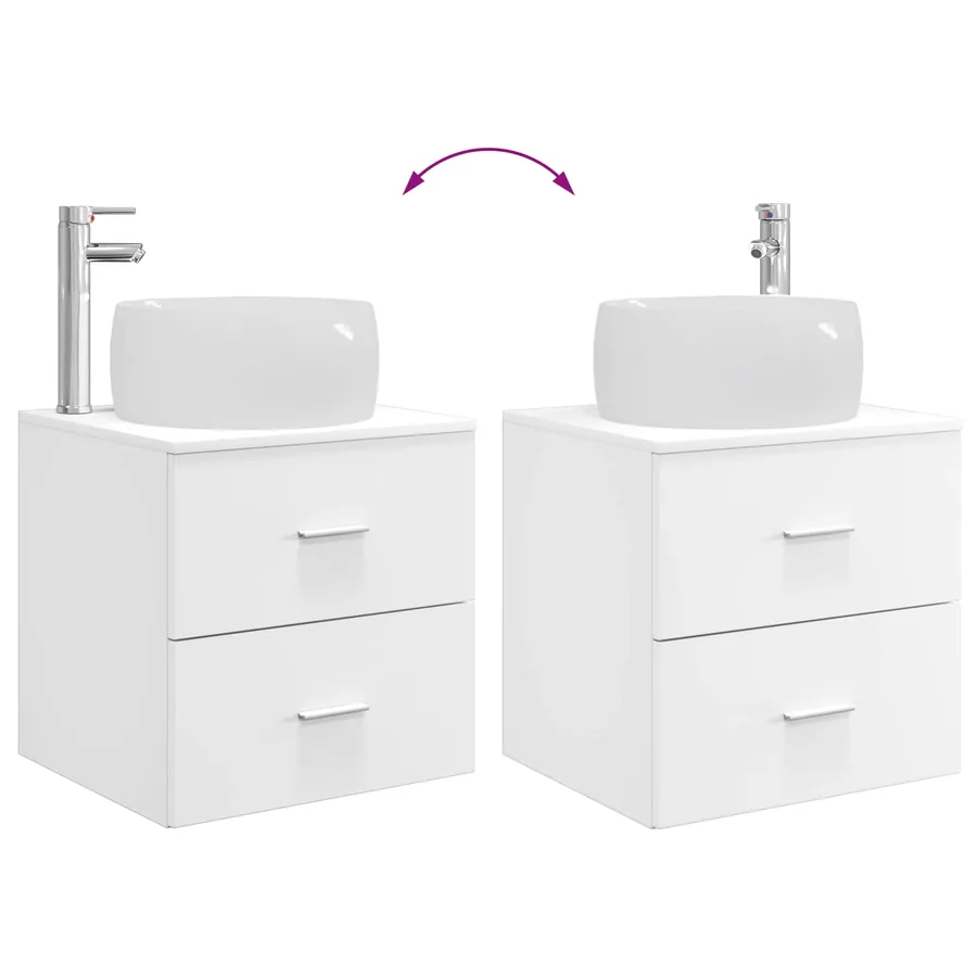 Ensemble de mobilier de salle de bain 4 pcs Blanc - 13