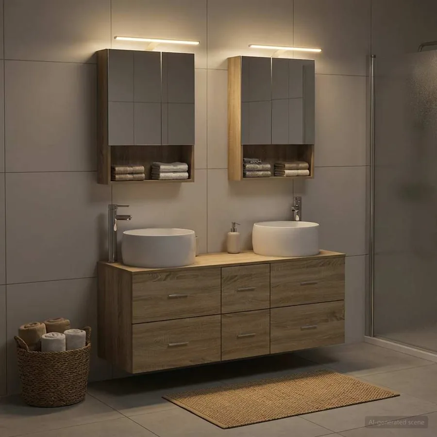 Ensemble de mobilier de salle de bain 5 pcs Chêne Sonoma - 4
