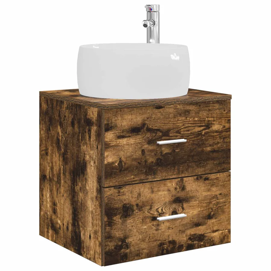 Ensemble de mobilier de salle de bain 5 pcs Chêne fumé - 5