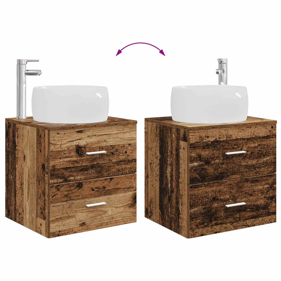 Ensemble de mobilier de salle de bain 4 pcs Bois ancien - 13
