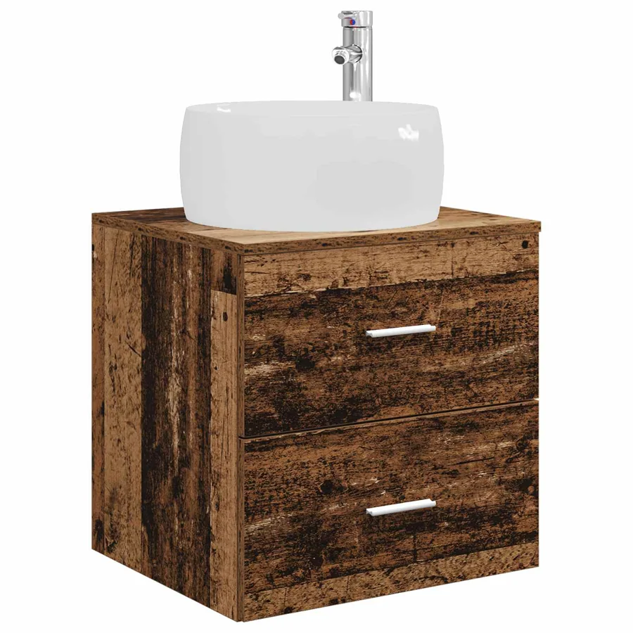 Ensemble de mobilier de salle de bain 4 pcs Bois ancien - 5