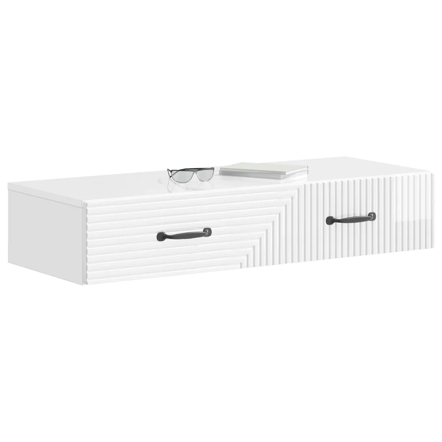 Table d'appoint murale Blanc brillant 87,5 x 34,5 x 17 cm - 3