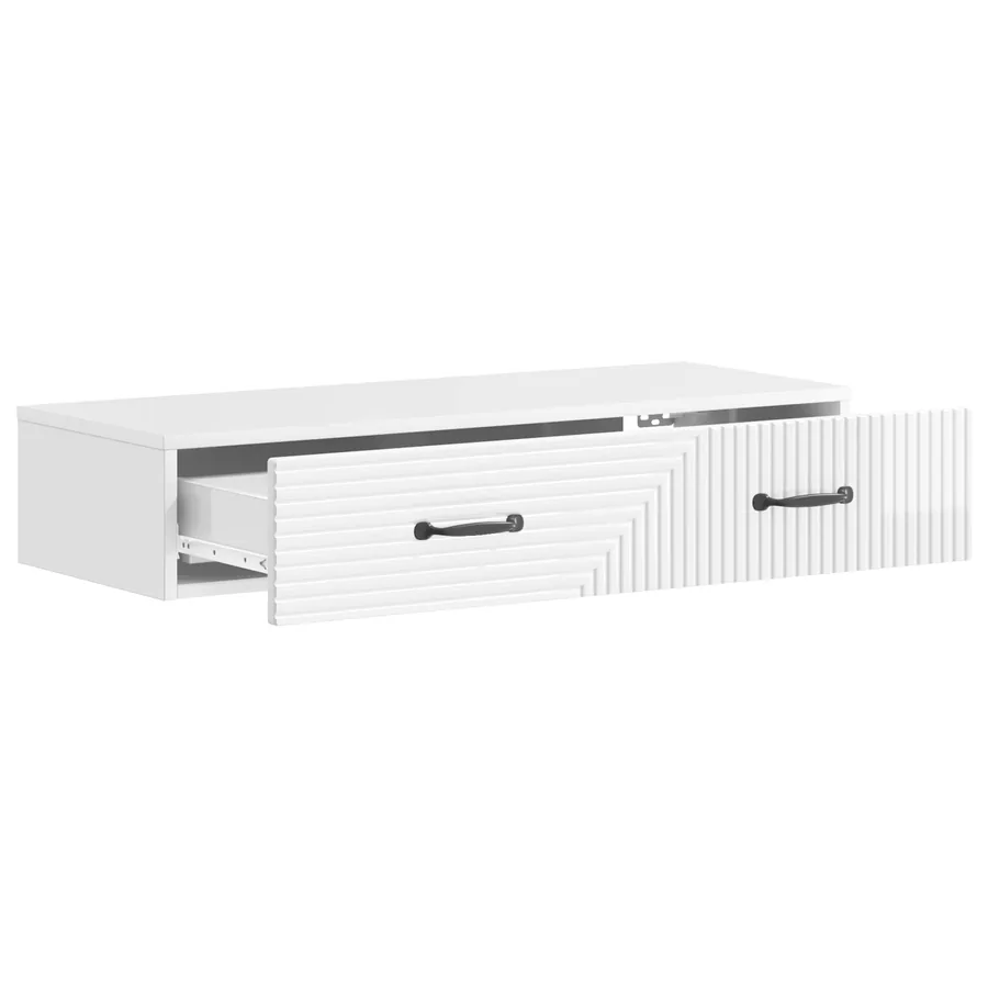 Table d'appoint murale Blanc brillant 87,5 x 34,5 x 17 cm - 4