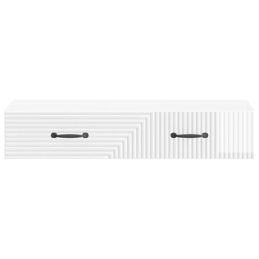 Table d'appoint murale Blanc brillant 87,5 x 34,5 x 17 cm - 5