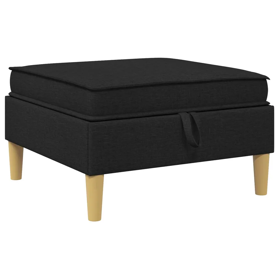 Canapé modulaire avec rangement 6 pcs Noir Tissu - 6