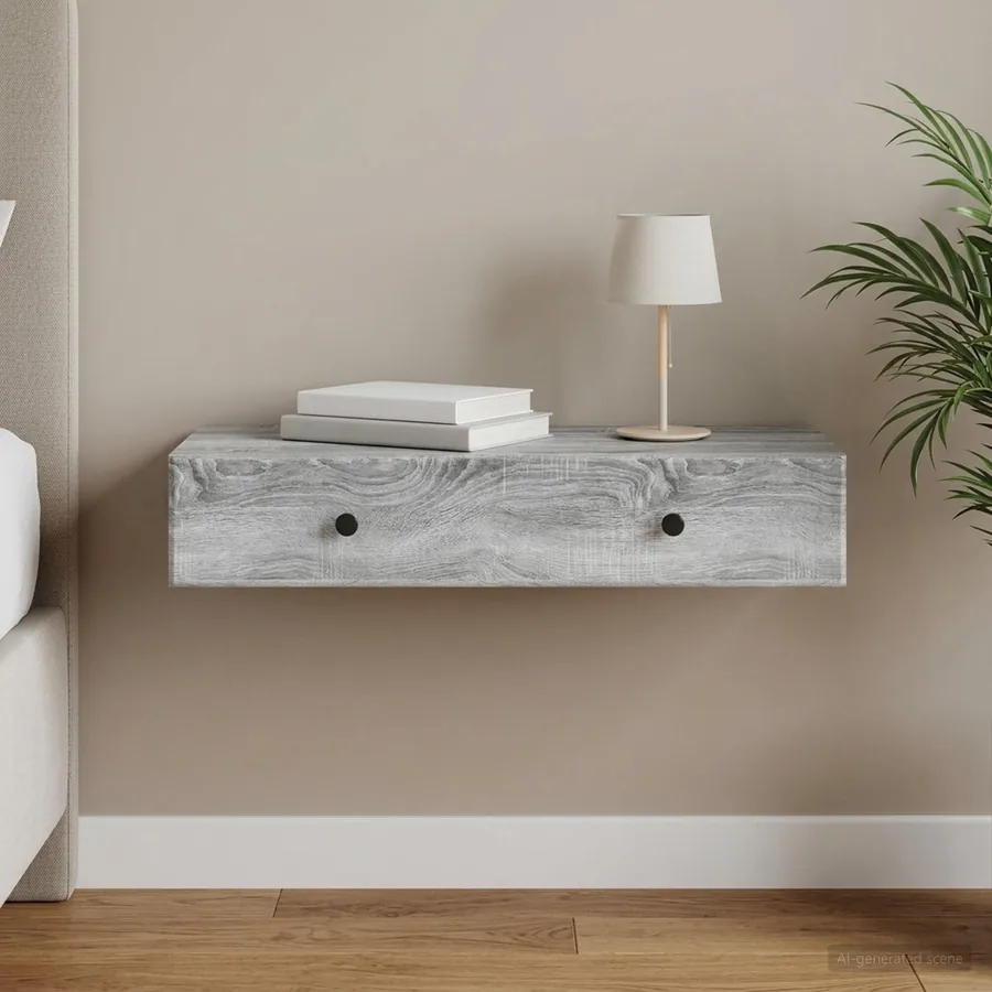 Table d'appoint murale Sonoma gris 87,5 x 34,5 x 17 cm