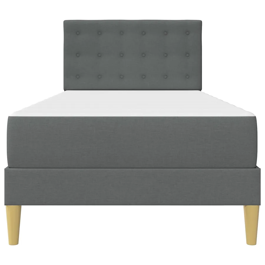 Cadre de lit avec matelas Gris foncé 90 x 190 cm Tissu - 6