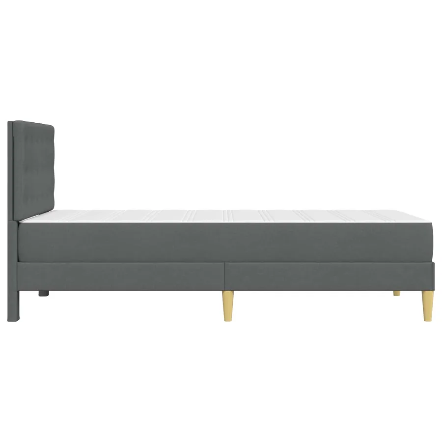 Cadre de lit avec matelas Gris foncé 90 x 190 cm Tissu - 7