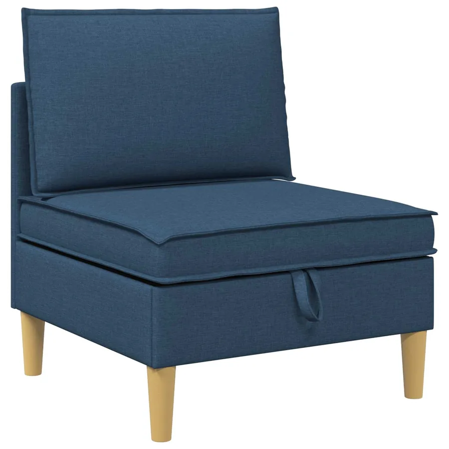 Canapé modulaire avec rangement 4 pcs Bleu Tissu - 5