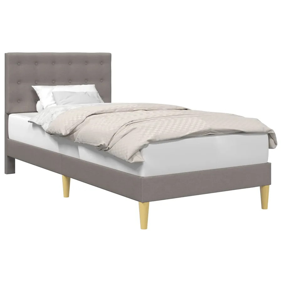 Cadre de lit avec tête de lit Taupe 90 x 200 cm Tissu - 2